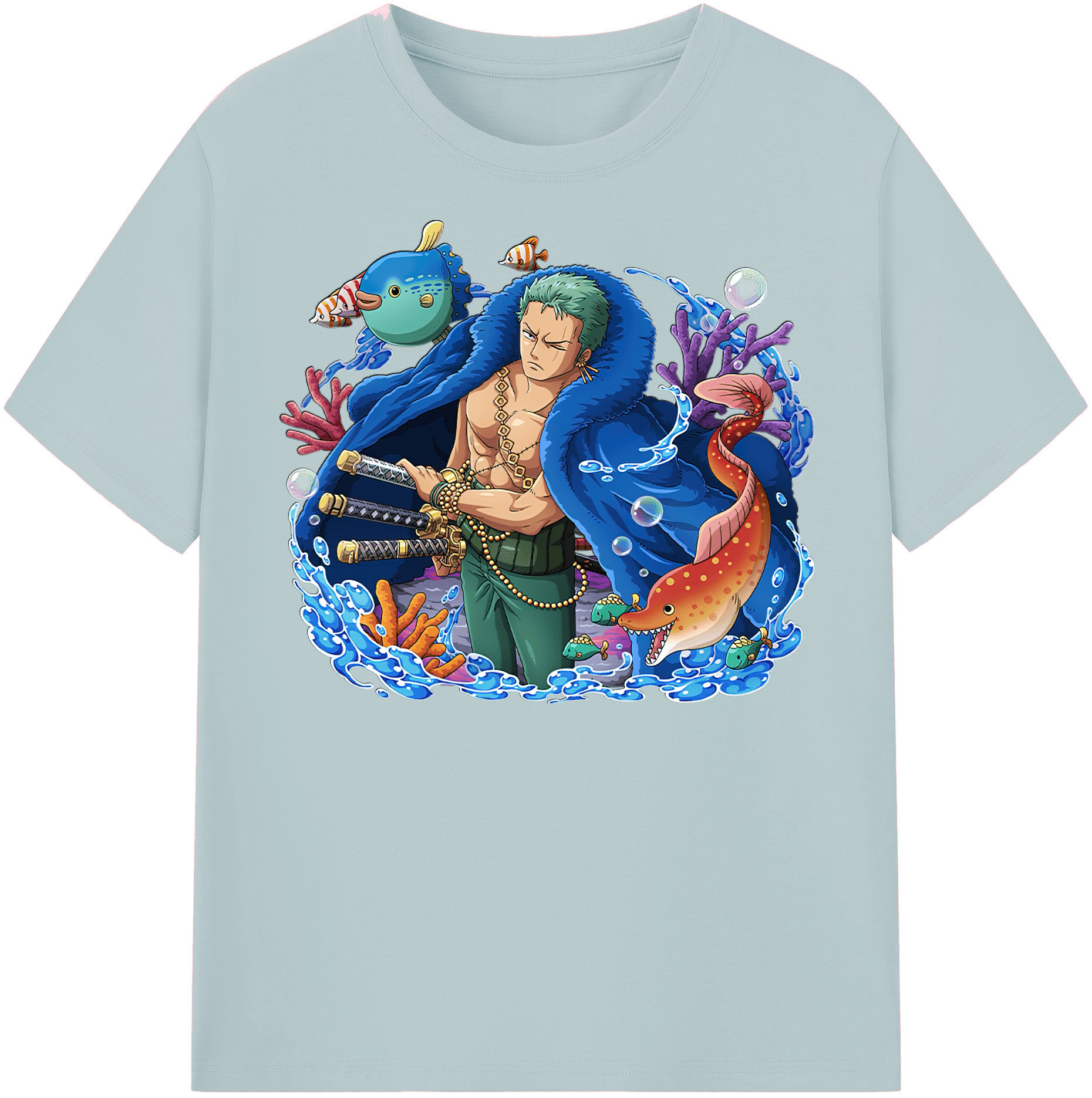 ワンピース ロロノア・ゾロ ONE PIECE Roronoa Zoro 綿100％半袖Tシャツ（フロントプリント）